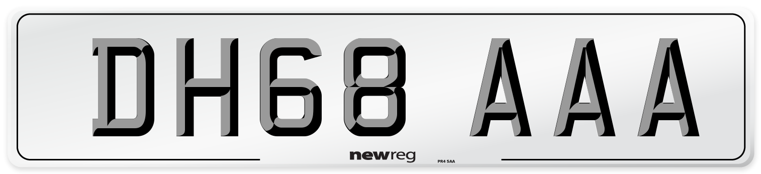 DH68 AAA Number Plate from New Reg